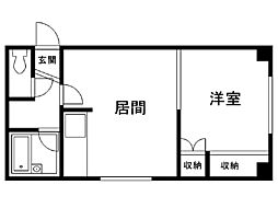 クリスタルハイツ元町 1LDKの間取図画像
