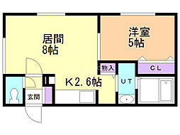 モンレーヴ元町 1LDKの間取図画像