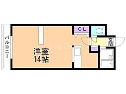 クロッカス 1Kの間取図画像
