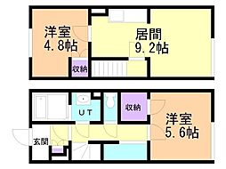 レオパレスハピネス3号館 2DKの間取図画像