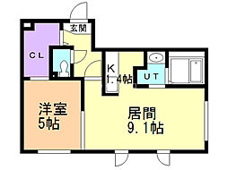 コートヴィラ札幌 1LDKの間取図画像