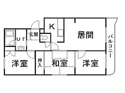 ローヤルハイツ東苗穂 3LDKの間取図画像