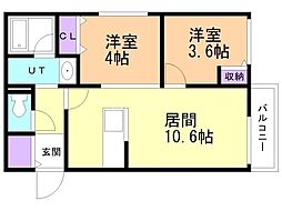 メニーズコート元町北 2LDKの間取図画像