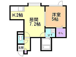 Latte 1LDKの間取図画像