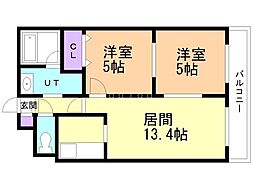 DOMUS33 2LDKの間取図画像