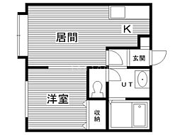 シーズンズ元町 1LDKの間取図画像