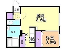 ピオネロ新道東 1LDKの間取図画像