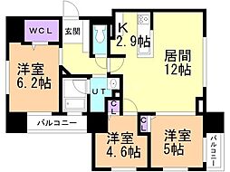 NORX北7東7 3LDKの間取図画像
