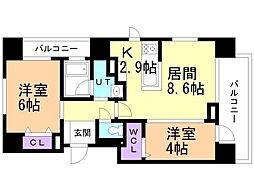 NORX北7東7 2LDKの間取図画像