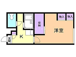 レオパレスメゾンド伏古 1Kの間取図画像