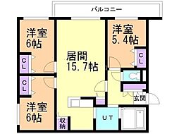 ZABO HILLS MIKAHO 3LDKの間取図画像