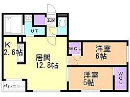 ガイアールN18 2LDKの間取図画像