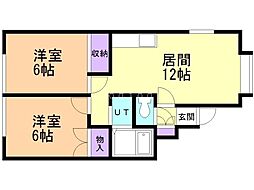 シティ・コートN31 2LDKの間取図画像
