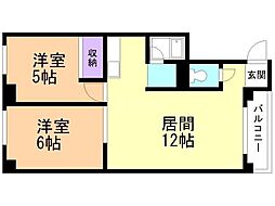 シティハウスM&M 2LDKの間取図画像