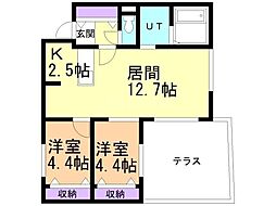 FORESTA北9条 2LDKの間取図画像