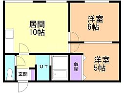 ドリームハウスパート2 2LDKの間取図画像