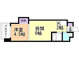 サングローリ 1LDKの間取図画像