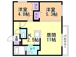 桜館 2LDKの間取図画像