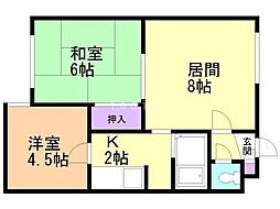 ソレイユ元町 2LDKの間取図画像