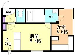 RAISIN 1LDKの間取図画像