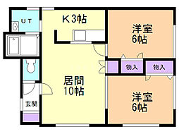 ルミエールエスポワール 2LDKの間取図画像
