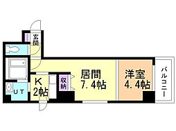 プリーモTR 1LDKの間取図画像