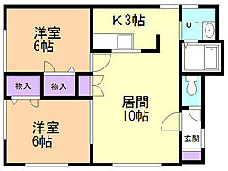ルミエールエスポワール 2LDKの間取図画像