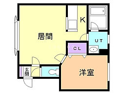 A.Y7番館 1LDKの間取図画像
