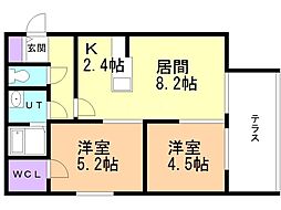 E-horizonN17 2LDKの間取図画像