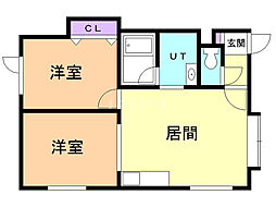 レスポアール17 2LDKの間取図画像