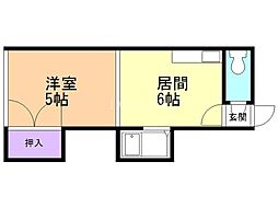 マイコート南郷st. 1DKの間取図画像