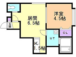 エステート乃木坂 1LDKの間取図画像