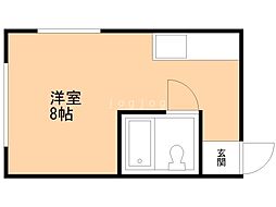 松下ハイツ ワンルームの間取図画像