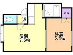 プリマベーラ北郷2 1LDKの間取図画像