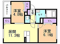 間取図画像 2LDK
