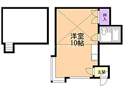 セゾン-B ワンルームの間取図画像