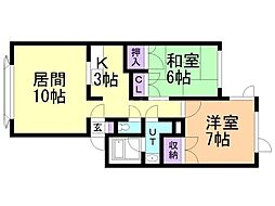 グラシアキタゴウ3 2LDKの間取図画像