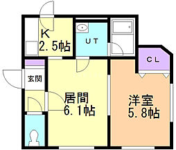 ファイン豊平公園 1LDKの間取図画像