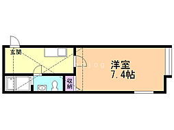 メゾン・ド・ソレイユ2 1Kの間取図画像