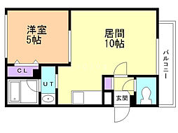 ラフィネ東札幌 1LDKの間取図画像