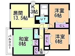 ウィル東札幌 3LDKの間取図画像