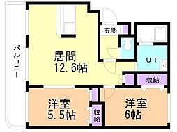 ポプラパークMS2 2LDKの間取図画像