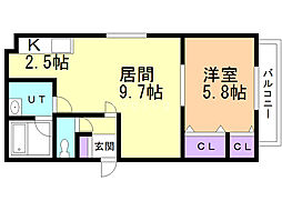 グランデディモーラ 1LDKの間取図画像