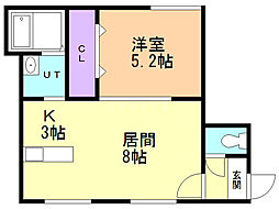 シャルム白石 1LDKの間取図画像