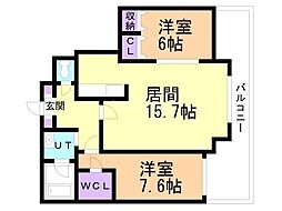 ツインパレスウエスト 2LDKの間取図画像