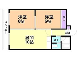 ネスト白石 2LDKの間取図画像