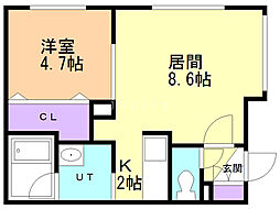 エターナルステージ 1LDKの間取図画像
