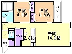 WINGBIRDCLASS 2LDKの間取図画像
