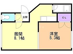 トマトハイツ 1LDKの間取図画像