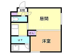 ブランノワール本郷通 1LDKの間取図画像